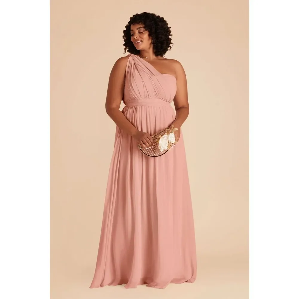Birdy Grey semi formal blush pink convertible evening maxi dress